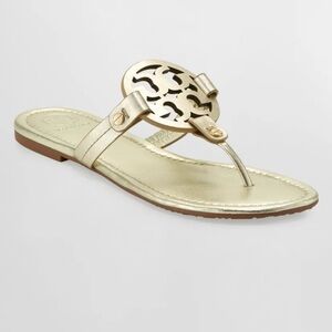 Tory Burch Gold Miller Metallic Sandals